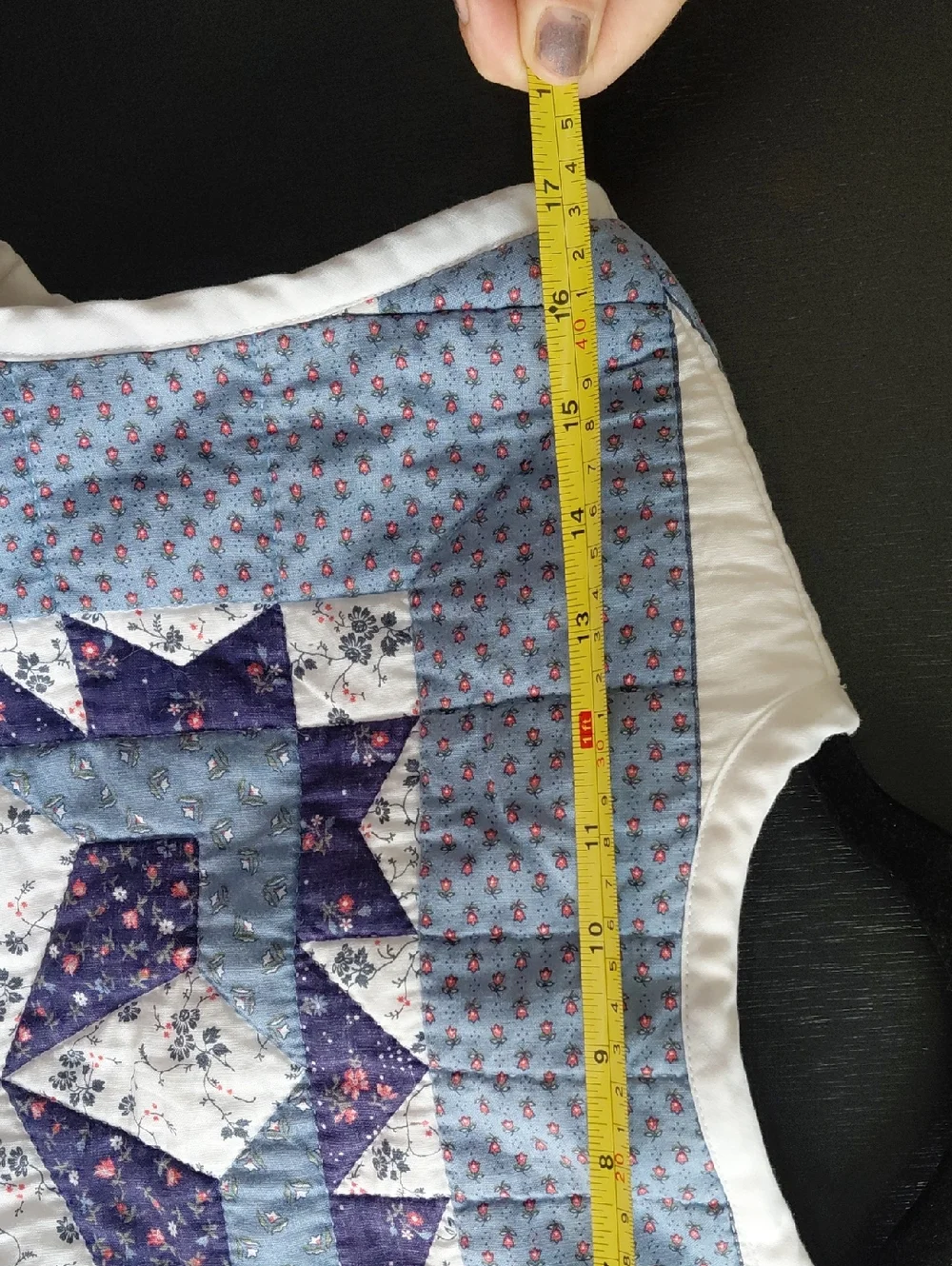 Handmade Cropped Patchwork Quilted Vest | Upcycled Blue White Cottagecore Jacket